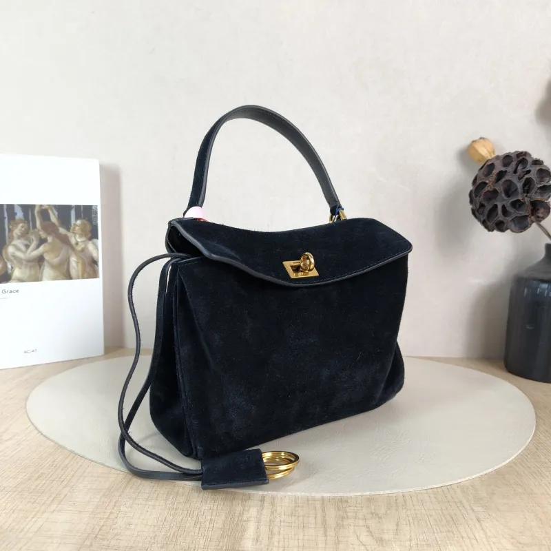 BALENCIAGA Crossbody Bag RODEO Black Suede Mini 23 × 10 × 17 cm — cover view 5 of 5