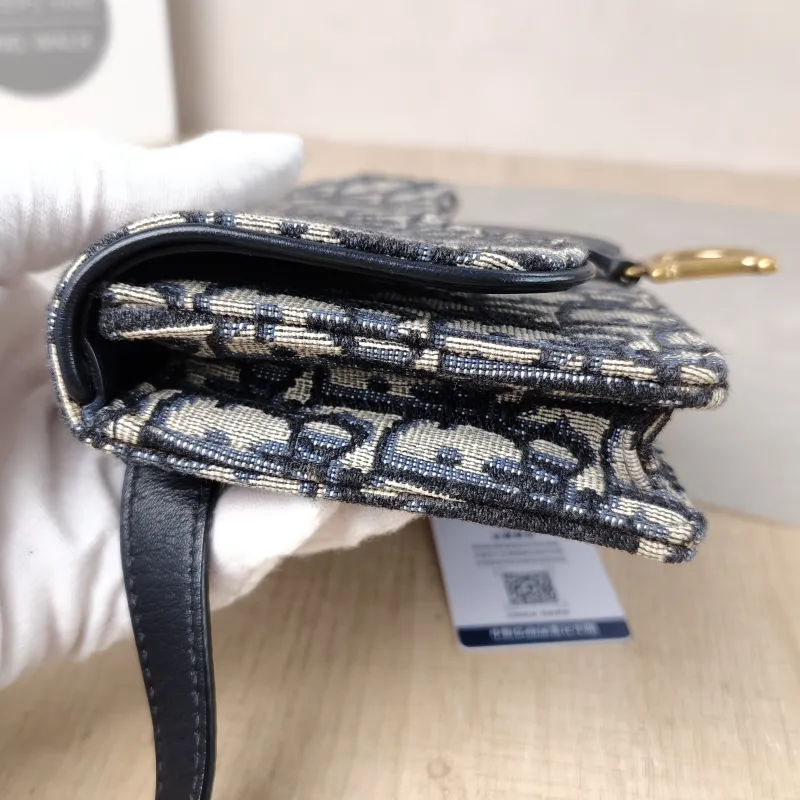 DIOR Belt Bag Saddle Belt Bag Blue Canvas One Size 17 × 3.5 × 10.5 cm — detail view 1 of 10