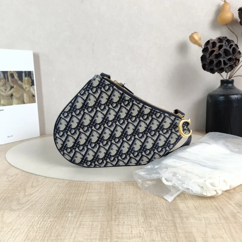 DIOR Crossbody Bag Blue Canvas One Size20 × 2 × 17 cm — cover view 2 of 6