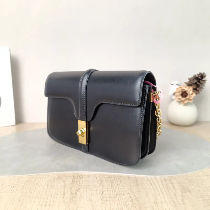 CELINE Shoulder Bag 16 Chain Bag Black Calfskin One Size 23 × 6.5 × 16 cm — cover view 3 of 5