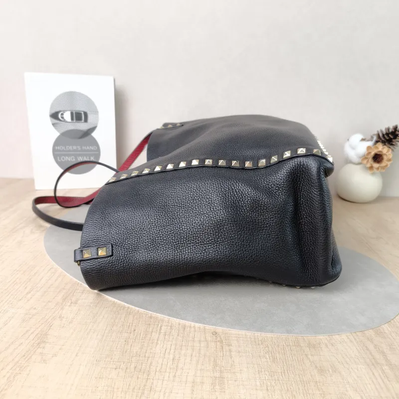 Valentino Top Handle Bag Shoulder Bag Black Calfskin One Size33 × 12 × 26 cm — detail view 6 of 13