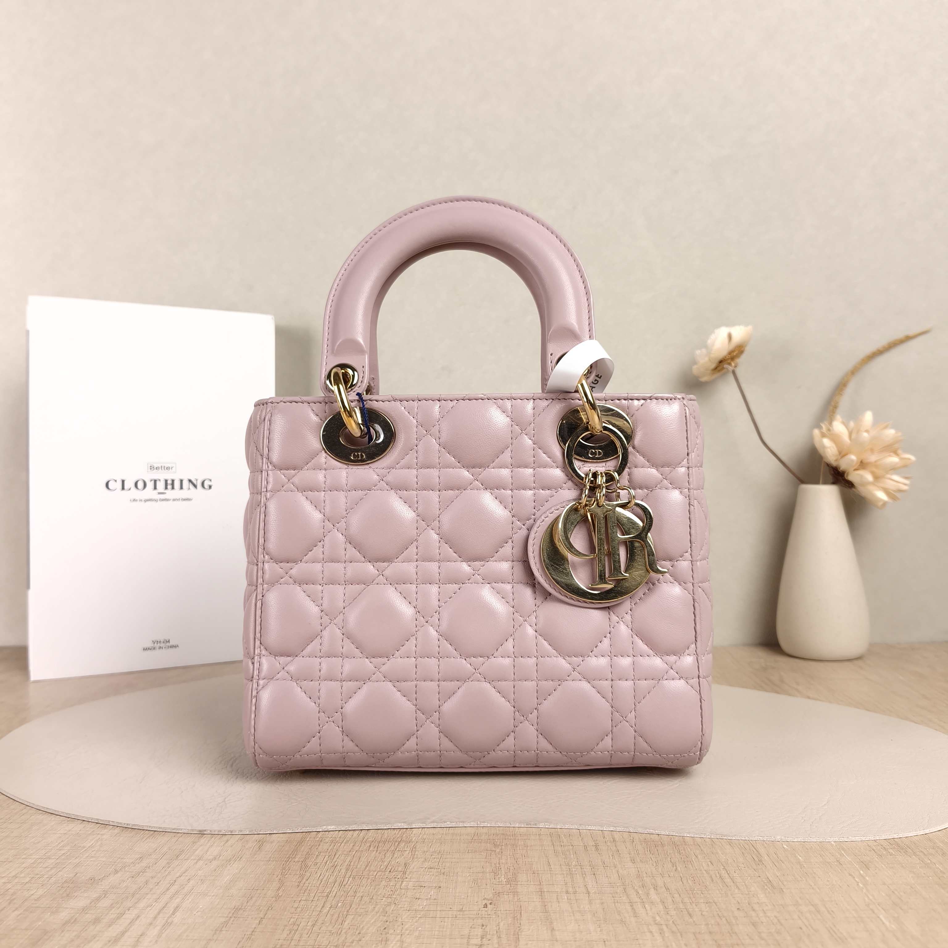 DIOR Top Handle Bag Lady Lady Dior Bag Lambskin Small20 × 8 × 18 cm