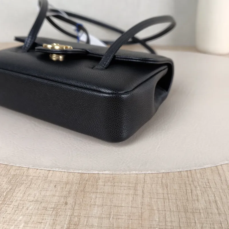 Chanel Crossbody Bag 26p preppy coco Black Grained Calfskin Mini 17 × 5 × 11.5 cm — detail view 12 of 12