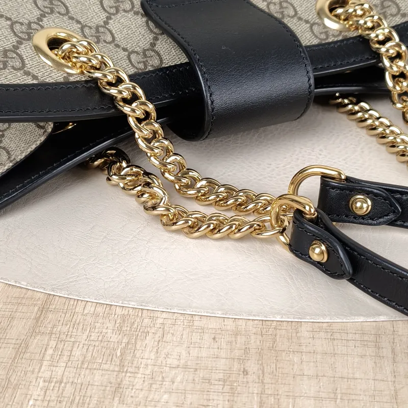 GUCCI Shoulder Bag Padlock Tote Black Monogram PVC Medium 26 × 10 × 18 cm — detail view 9 of 11