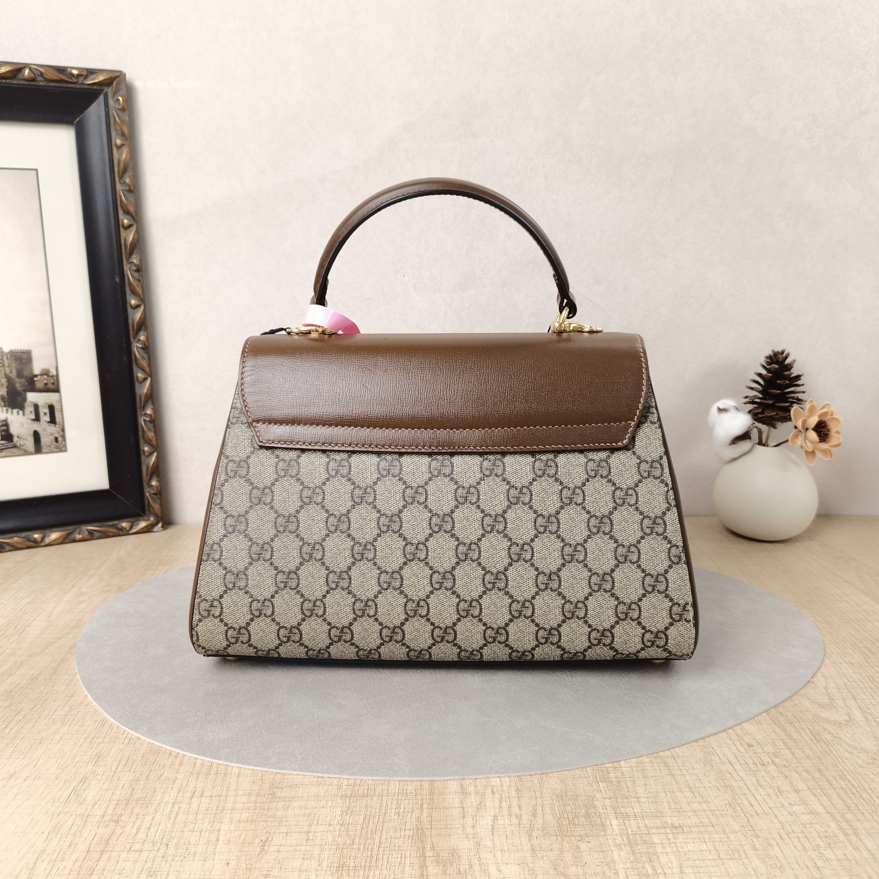 GUCCI Top Handle Bag Horsebit 1955Collection Top Handle Bag Monogram PVC Medium29 × 13 × 20 cm — cover view 4 of 6