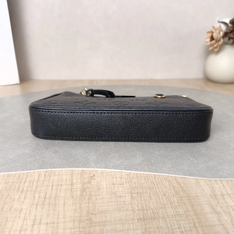 Louis Vuitton Crossbody Bag EASY POUCH ON STRAP Black Monogram Empreinte Embossed Calfskin Mini 19 × 3 × 11.5 cm — cover view 3 of 6