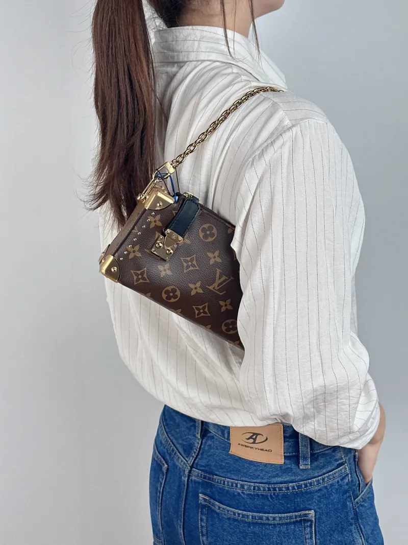 Louis Vuitton Crossbody Bag Slim Trunk Box Monogram PVC Medium 23 × 4 × 12 cm — on-model view 1 of 2