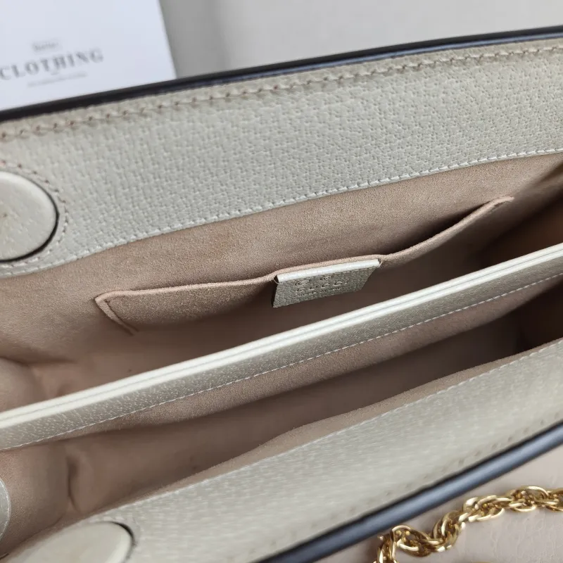 GUCCI Crossbody Bag Ophidia White Calfskin 26 × 8 × 17 cm — detail view 10 of 10