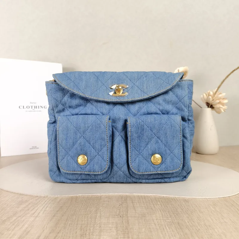 Chanel Shoulder Bag hobo Blue Small24 × 5 × 19 cm