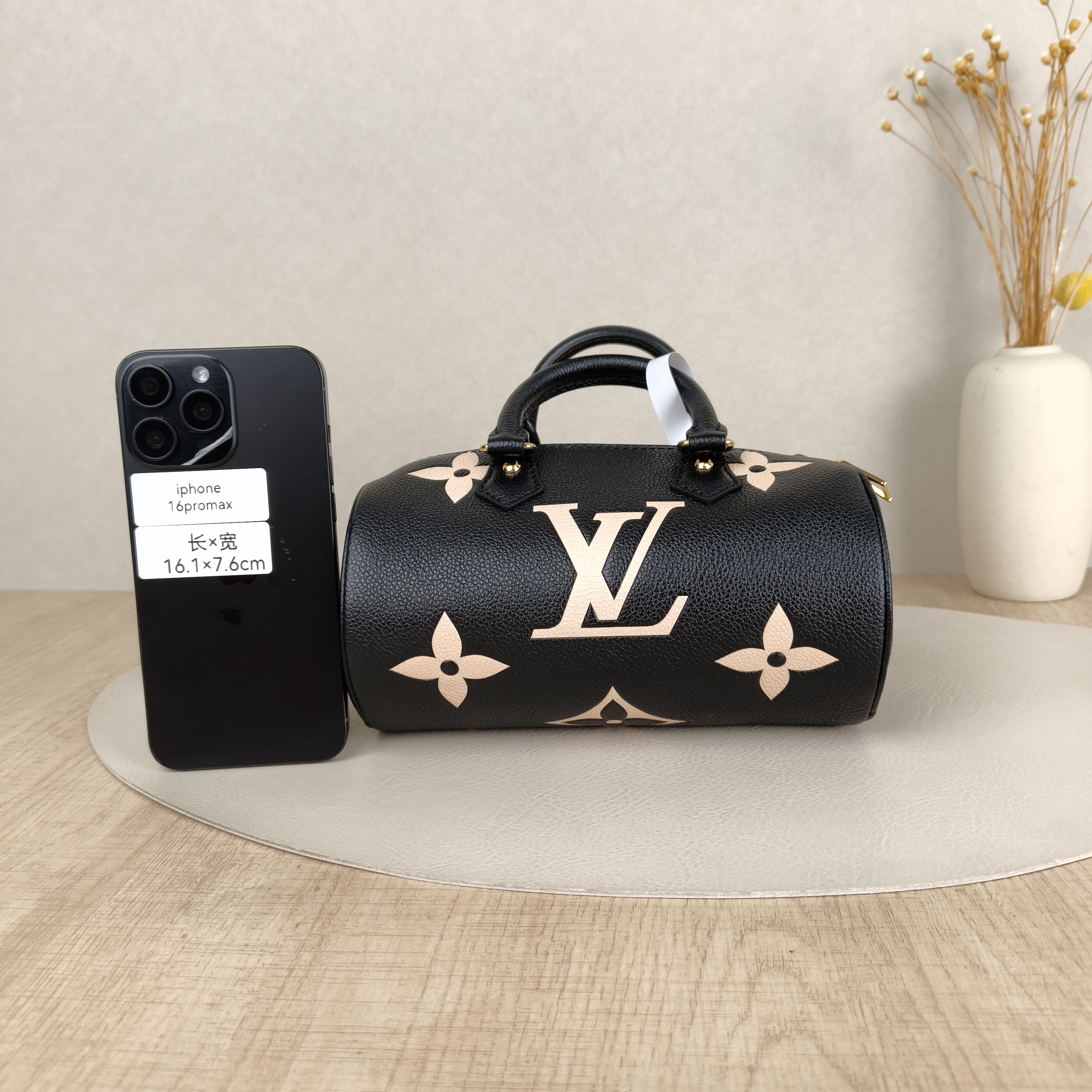 Louis Vuitton Crossbody Bag Papillon Black · White Empreinte Embossed Calfskin Monogram BB20 × 10 × 10 cm — cover view 5 of 5