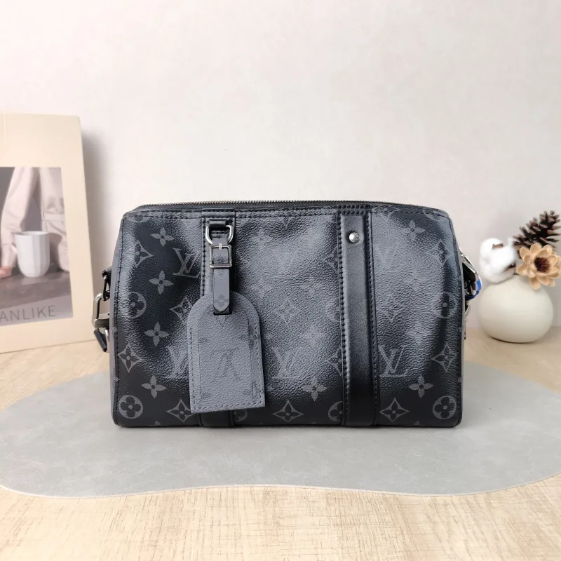 Louis Vuitton Crossbody Bag City Keepall Black PVC Medium 27 × 13 × 17 cm