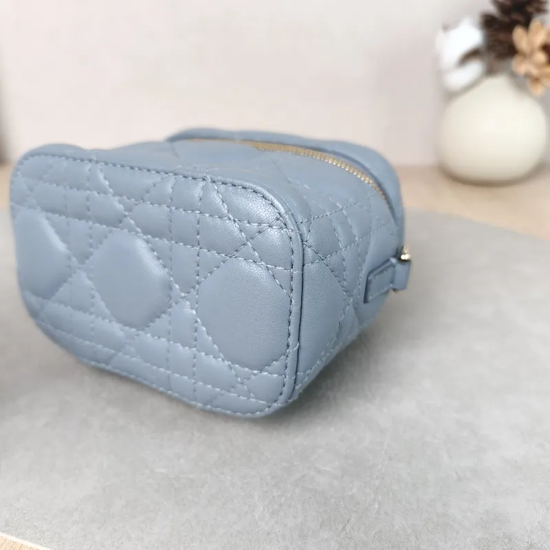 DIOR Crossbody Bag Lady Vanity Cosmetic Bag Lambskin Mini 11 × 7 × 10 cm — detail view 3 of 9