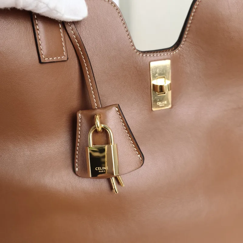 CELINE Shoulder Bag Cabas 16 Tote Bag Caramel Calfskin Large 37 × 14 × 26 cm — detail view 7 of 11