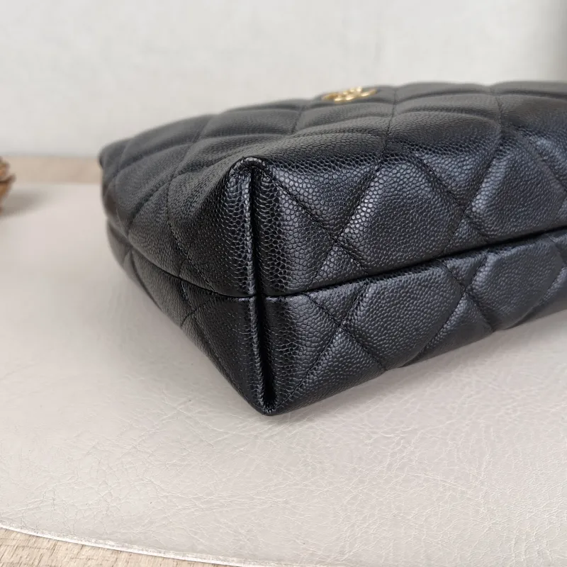 Chanel Crossbody Bag Woven Black Grained Calfskin One Size 18.5 × 7 × 14.5 cm — detail view 8 of 14