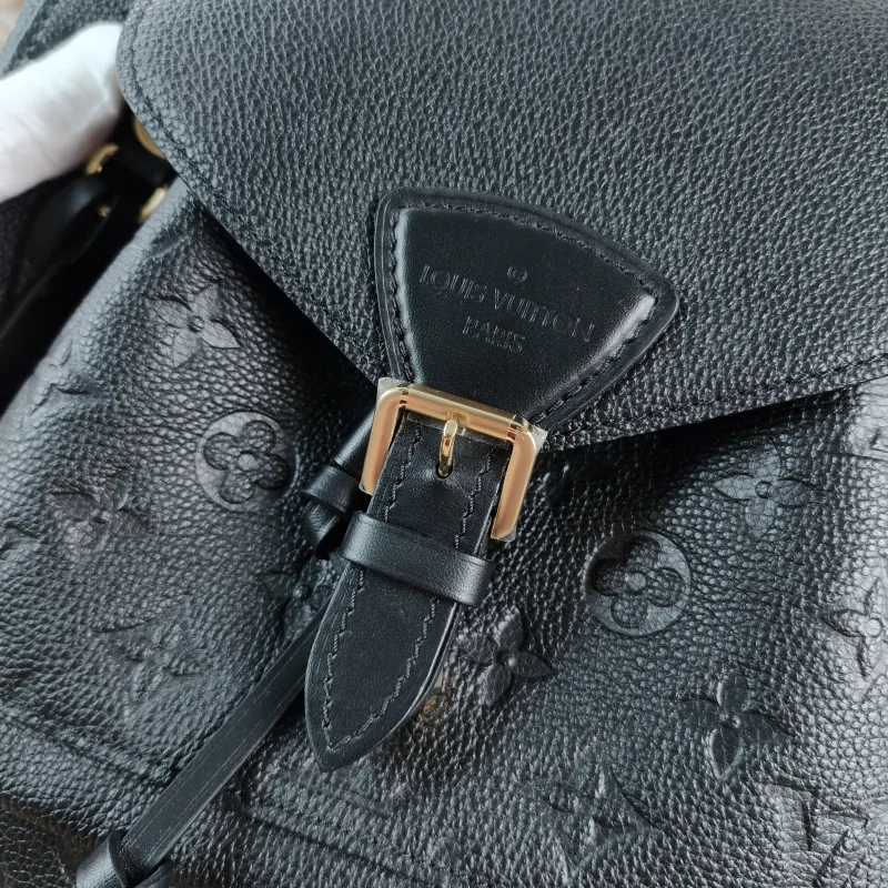 Louis Vuitton Backpack Montsouris Backpack Black Monogram Empreinte Embossed Calfskin Small 27.5 × 14 × 33 cm — detail view 2 of 12