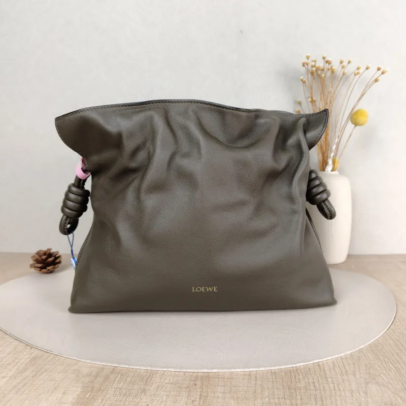 LOEWE Crossbody Bag Flamenco Green Calfskin Medium 30 × 10.5 × 24.5 cm — cover view 1 of 5