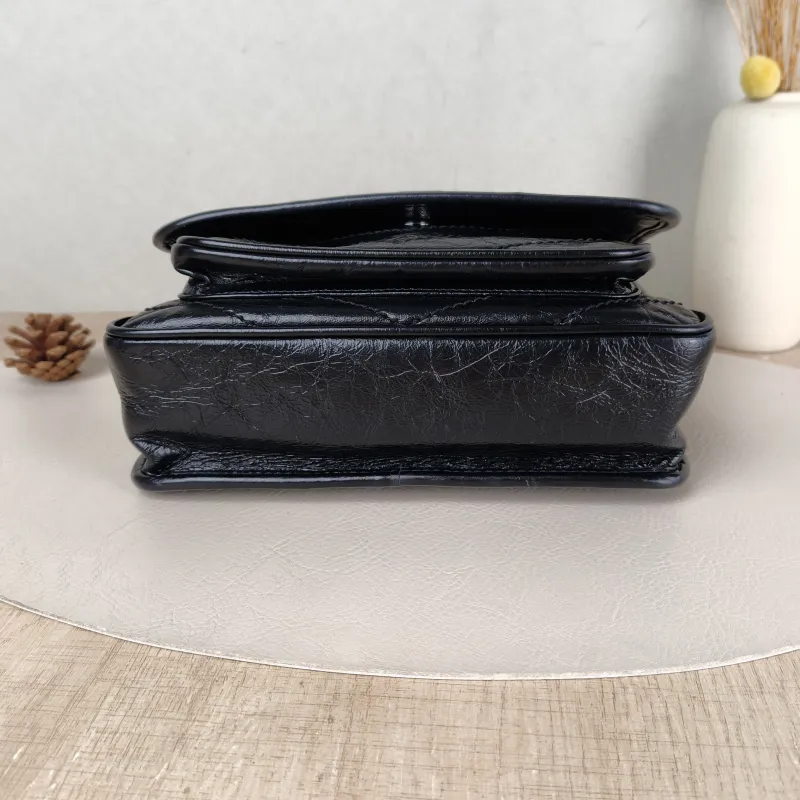 SAINT LAURENT Crossbody Bag Niki Black Waxed Leather Calfskin Small 21 × 7.5 × 16 cm — cover view 5 of 5
