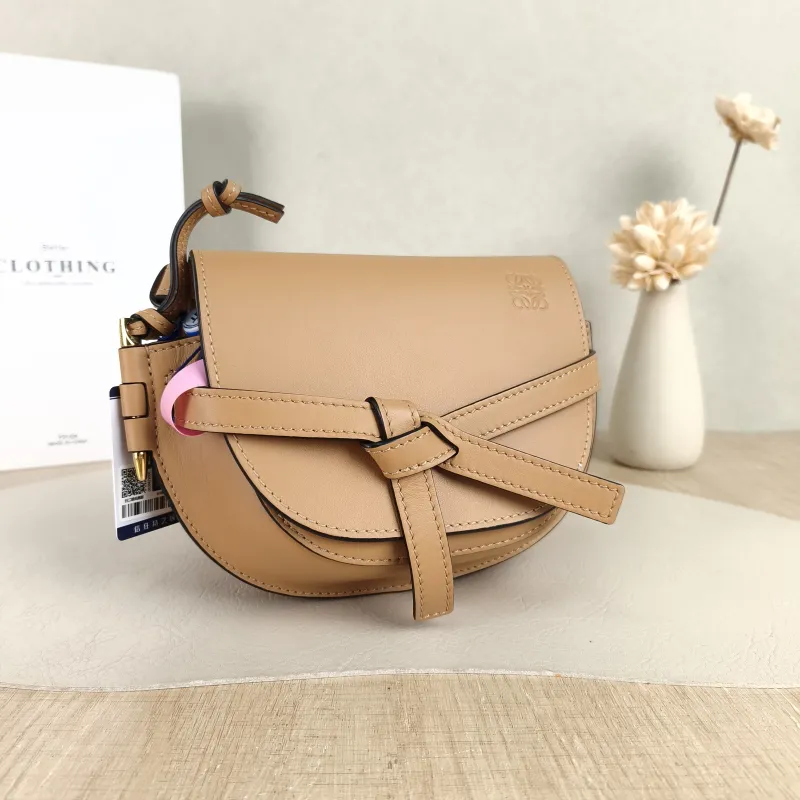 LOEWE Crossbody Bag Gate Dual Shoulder Strap Yellow Calfskin Mini 21 × 9.5 × 13 cm — cover view 6 of 6