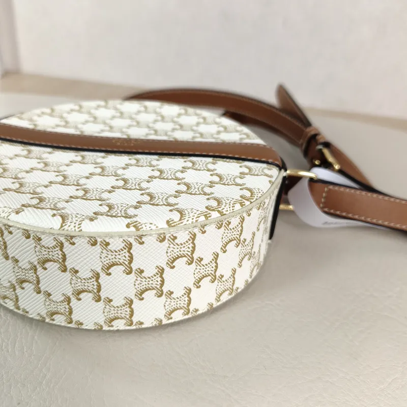 CELINE Crossbody Bag Triomphe White PVC Mini 13.5 × 4 × 13.5 cm — detail view 6 of 11