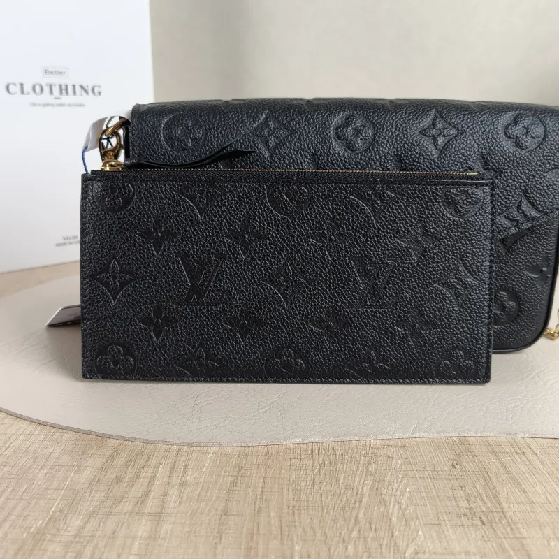 Louis Vuitton Crossbody Bag Pochette Félicie Black Calfskin Small21 × 3 × 12 cm — detail view 10 of 14