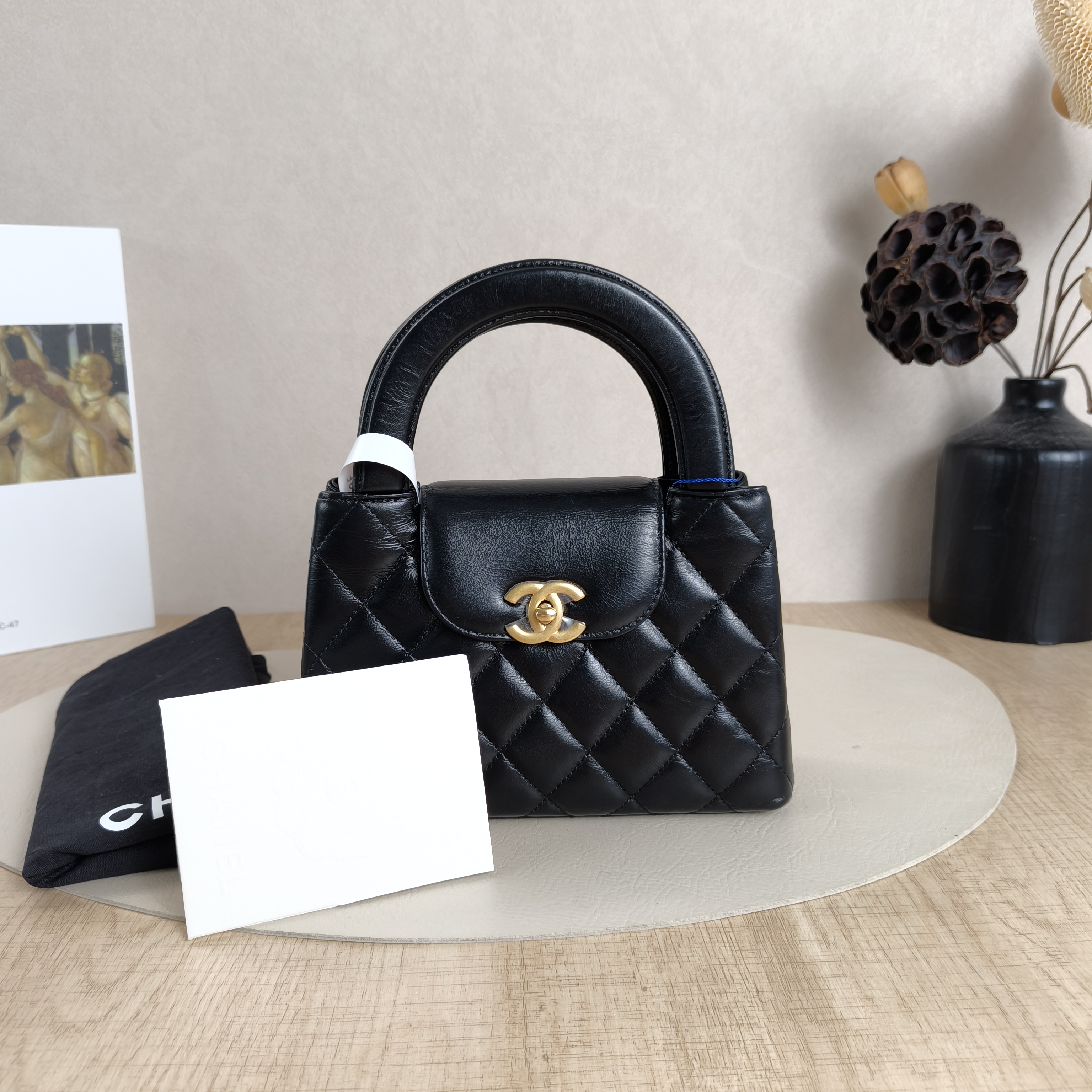 Chanel Shoulder Bag Kelly Black Calfskin Small19 × 7 × 13 cm — cover view 5 of 12