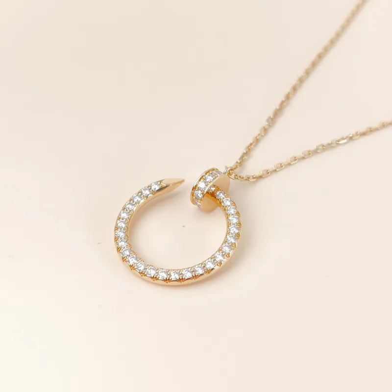 CARTIER Necklace Juste un Clou Pavé Diamond Necklace Yellow Gold 18KY ellow Gold Diamond One Size 40cm — cover view 3 of 10