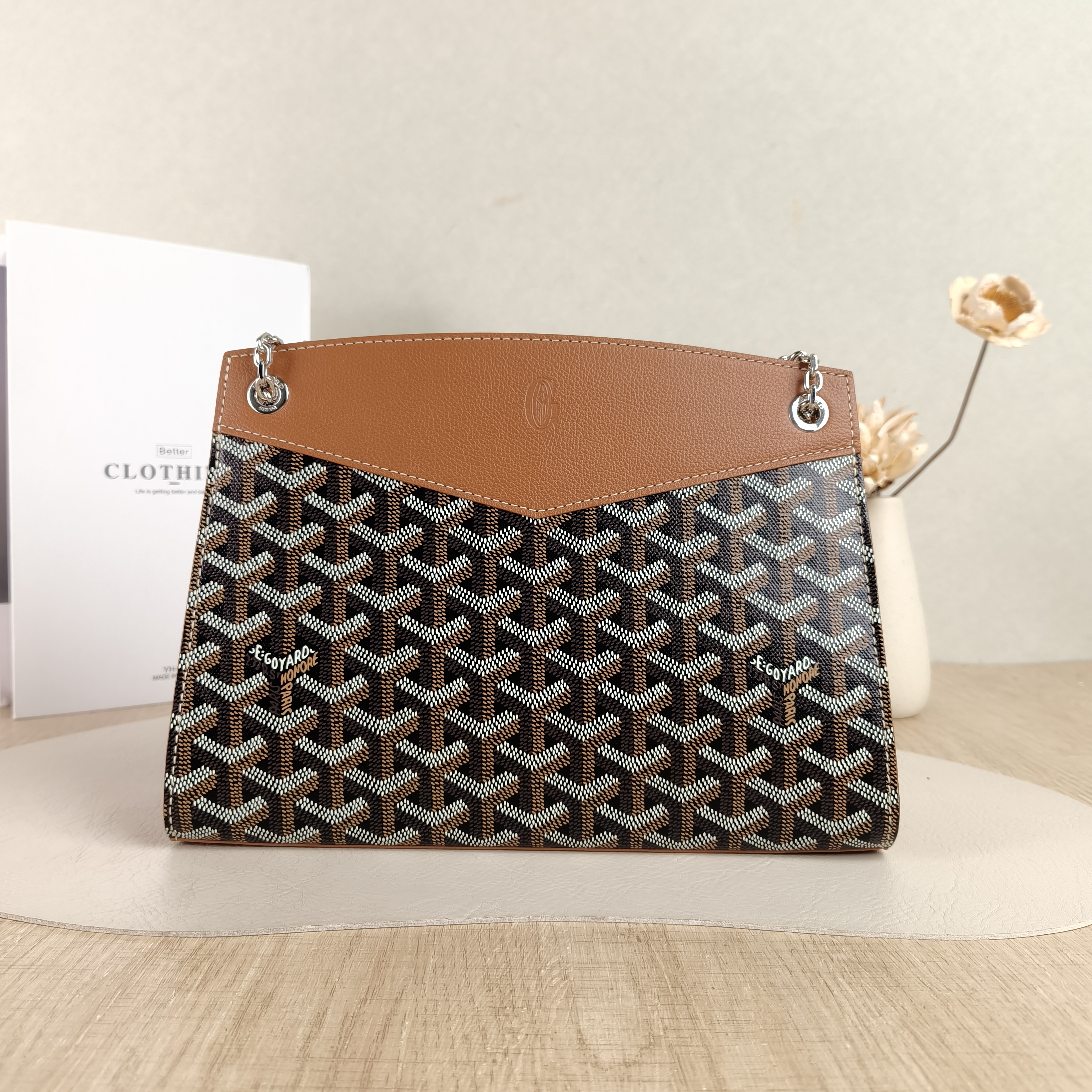 GOYARD Shoulder Bag Rouette Shoulder Bag Brown ine Canvas Small25.5 × 9 × 18 cm