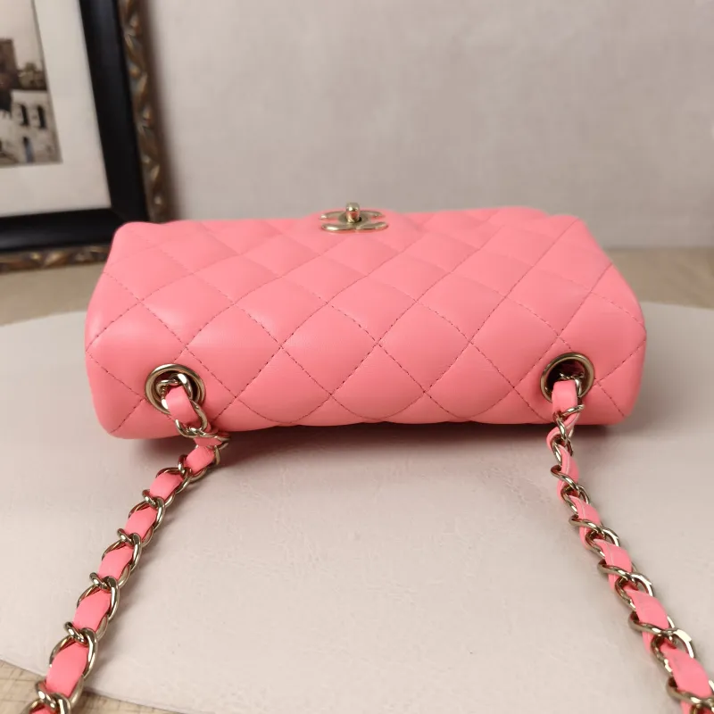 Chanel Crossbody Bag Classic Flap Large Mini CF Mini Pink Lambskin mini20 × 6 × 12 cm — cover view 6 of 11