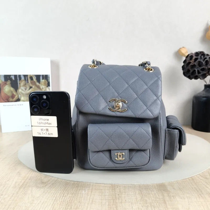 Chanel Backpackduma Grey Grained Calfskin Large21 × 13 × 23 cm — cover view 2 of 5