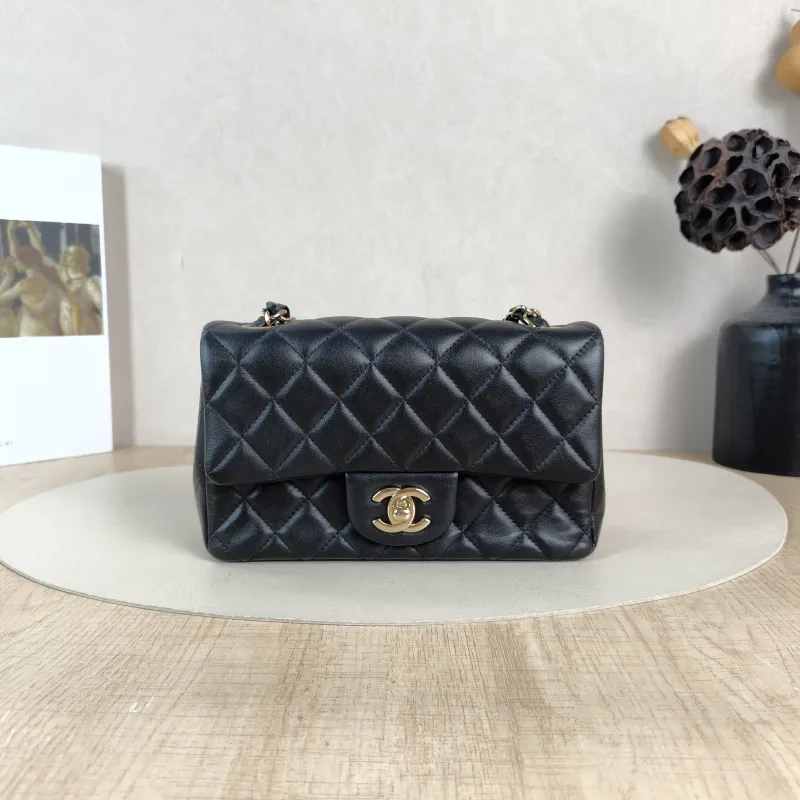 Chanel Crossbody Bag Classic Flap Large Mini CF Mini Black SL ambskin mini20 × 6 × 12 cm