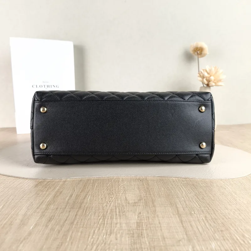 Chanel Top Handle Bag Coco Handle Black Grained Calfskin Medium 29 × 12 × 18 cm — cover view 2 of 5