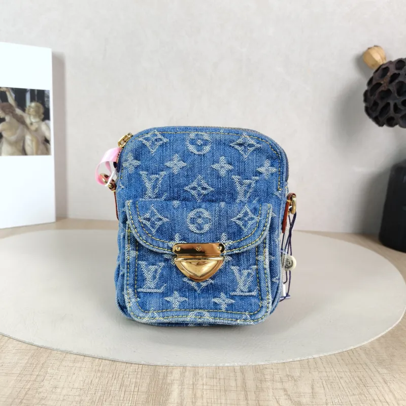 Louis Vuitton Crossbody Bag Fairfax Pochette Camera Bag Blue One Size 14 × 3 × 18 cm