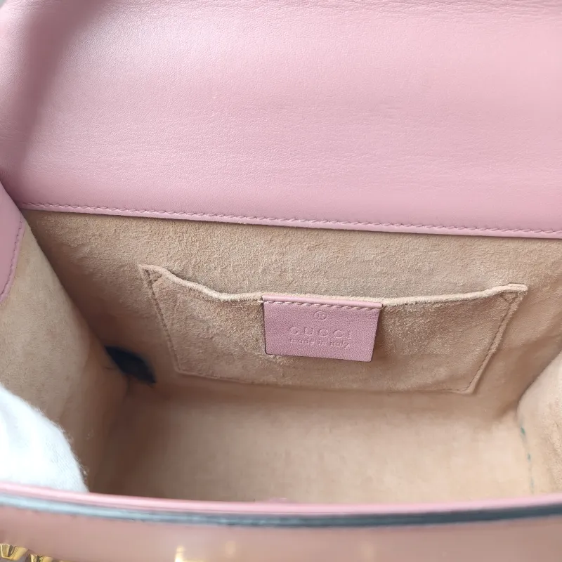 GUCCI Crossbody Bag Padlock Pink Calfskin Small 20.5 × 7.5 × 13 cm — detail view 11 of 13