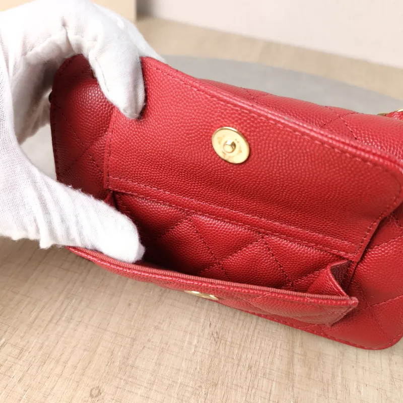 Chanel Crossbody Bag CF woc Crossbody Bag Red Grained Calfskin One Size 17 × 3 × 10 cm — detail view 7 of 11