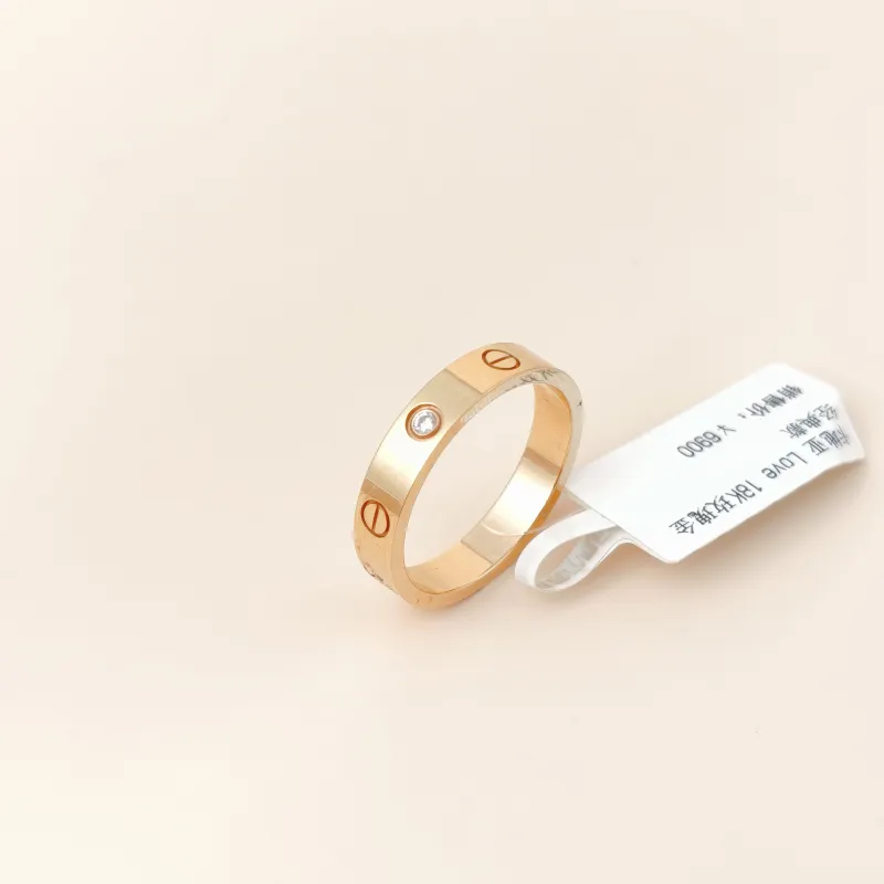 CARTIER Ring Love Rose Gold Diamond18KR ose Gold Small 4 ，57 — cover view 6 of 9