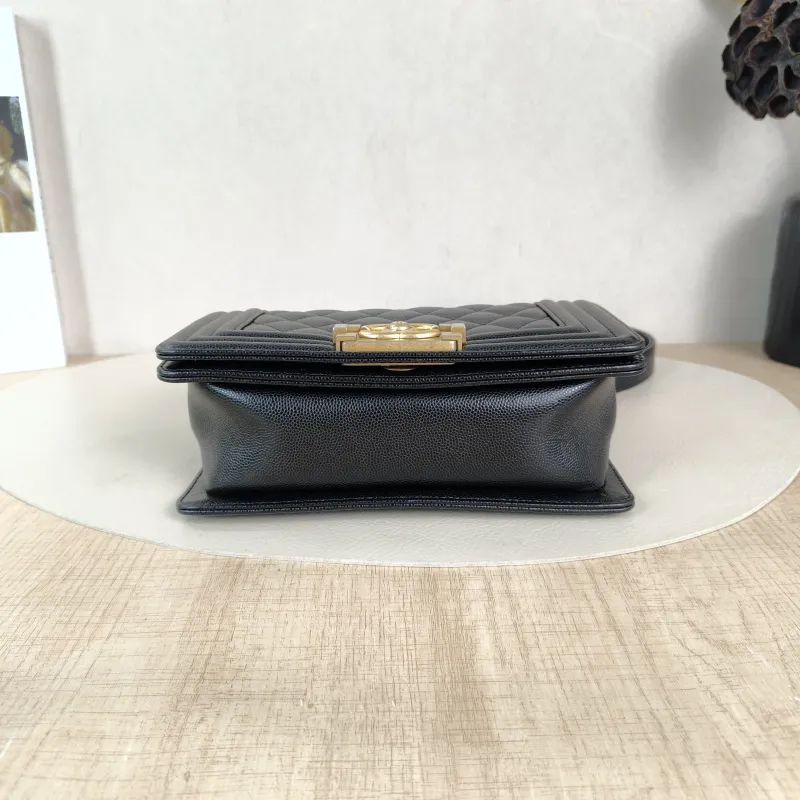 Chanel Crossbody Bag Le Boy Black Grained Calfskin Small 20.5 × 8.5 × 12 cm 25 — cover view 3 of 6