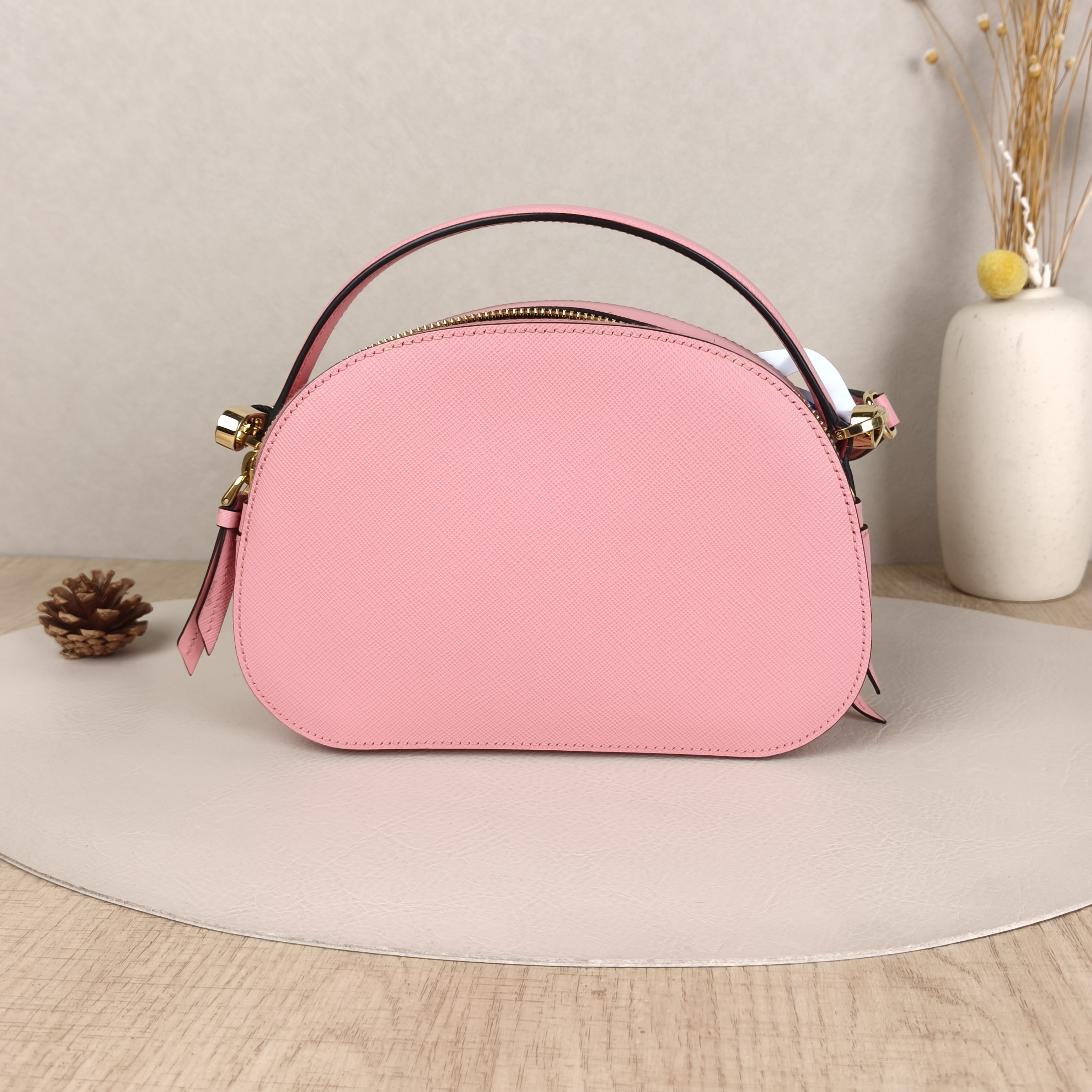 PRADA Crossbody Bag Crossbody Bag Clutch Pink Calfskin 21 × 6 × 14 cm — cover view 4 of 9