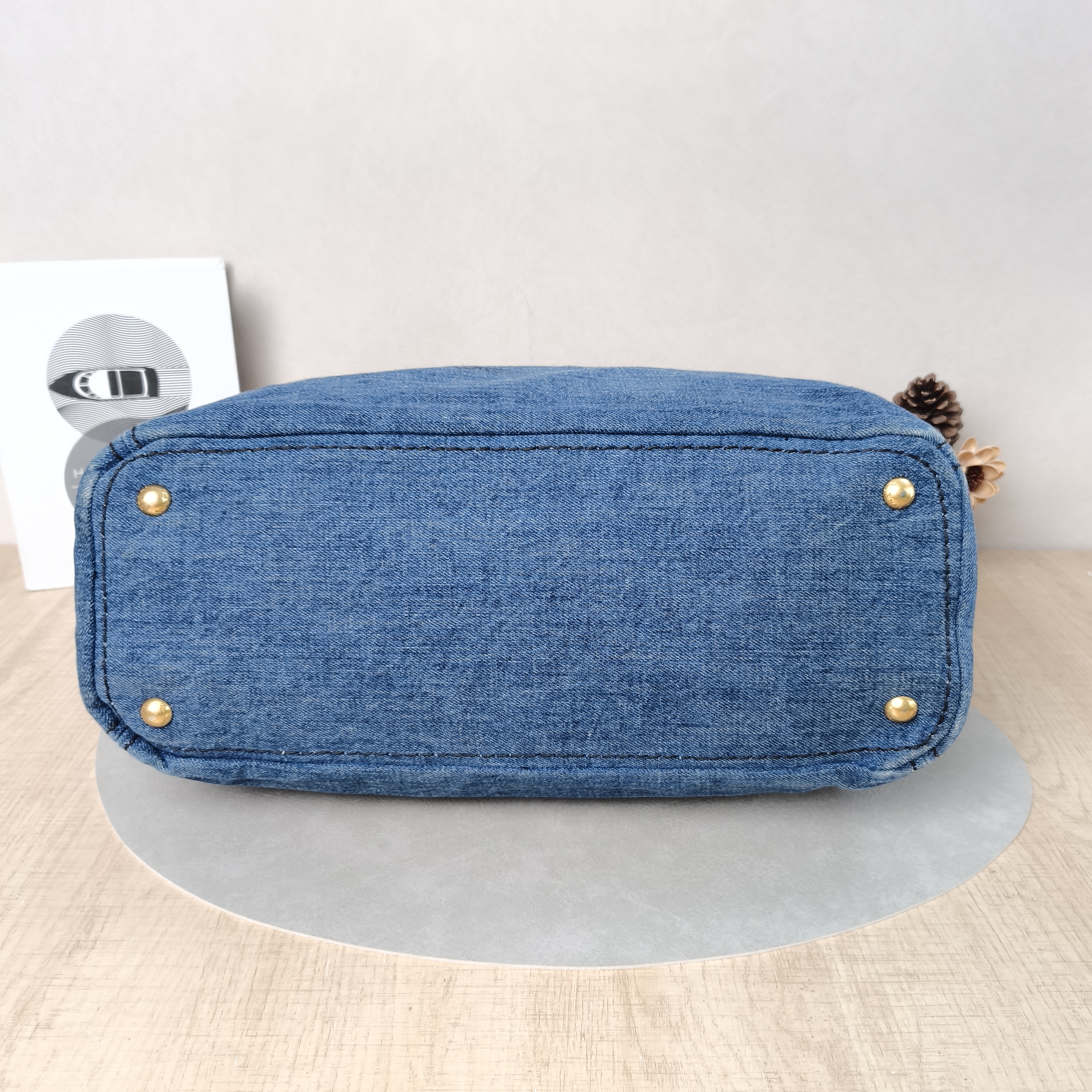 PRADA Top Handle Bag Tote Bag Blue One Size37 × 15 × 26 cm — cover view 4 of 5