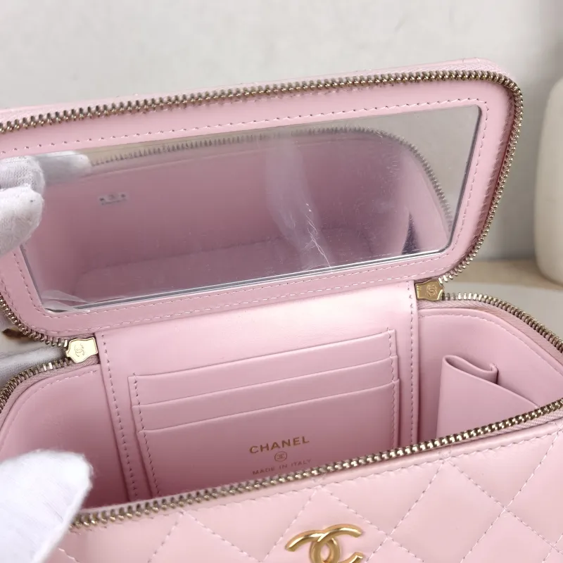 Chanel Crossbody Bag Edition Pink Lambskin 16 × 8 × 9.5 cm Microchip Edition — detail view 8 of 13