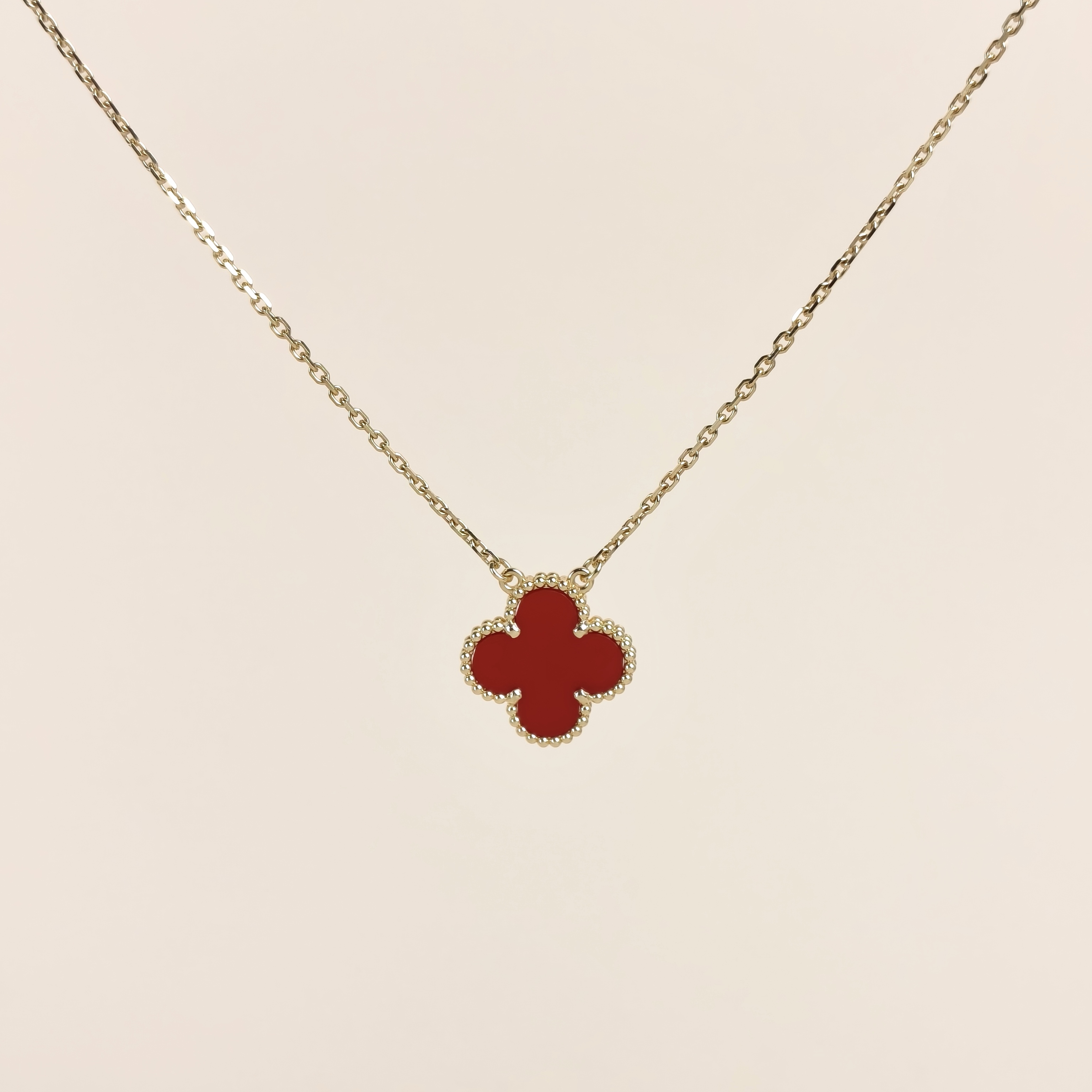 Van Cleef & Arpels Necklace Alhambra Alhambra Collection Necklace 18KY ellow Gold Vintage Small1.5 × 1.5 × 42 cm
