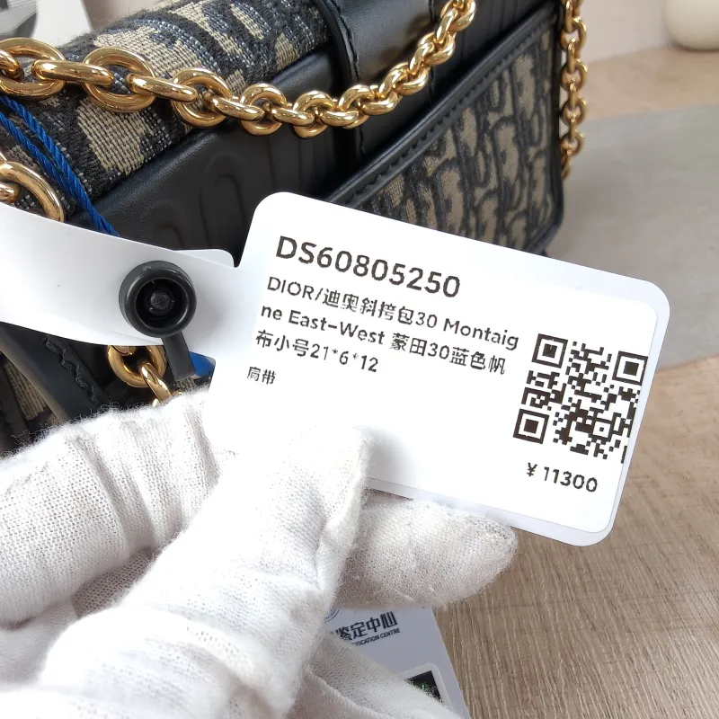 DIOR Crossbody Bag30 Montaigne East-West 30Blue Canvas Small21 × 6 × 12 cm — detail view 10 of 14
