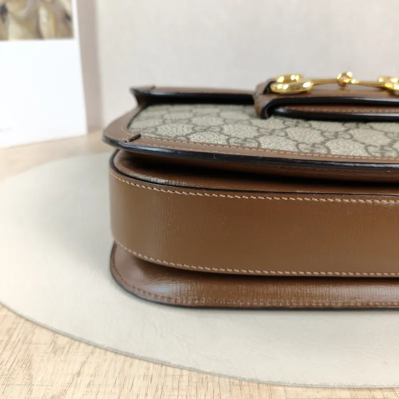 GUCCI Shoulder Bag Horsebit 1955 Horsebit Medium Monogram PVC Medium 25 × 8 × 18 cm — detail view 12 of 14