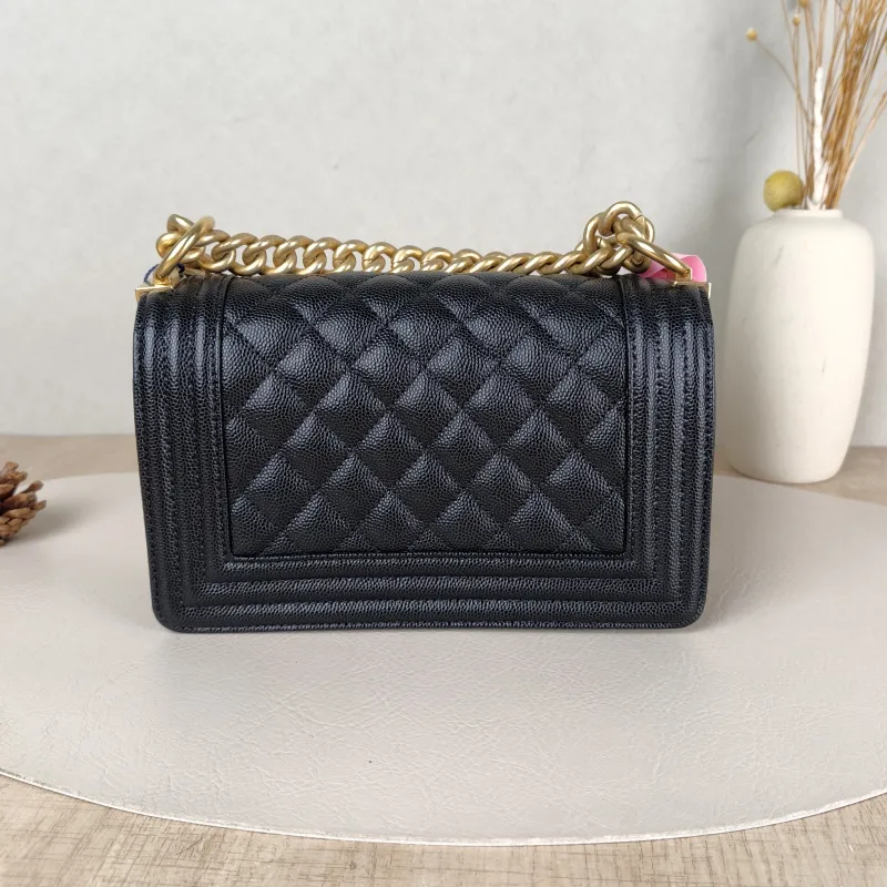 Chanel Crossbody Bag Le Boy​Black Grained Calfskin Small20.5 × 8.5 × 12 cm — cover view 2 of 5