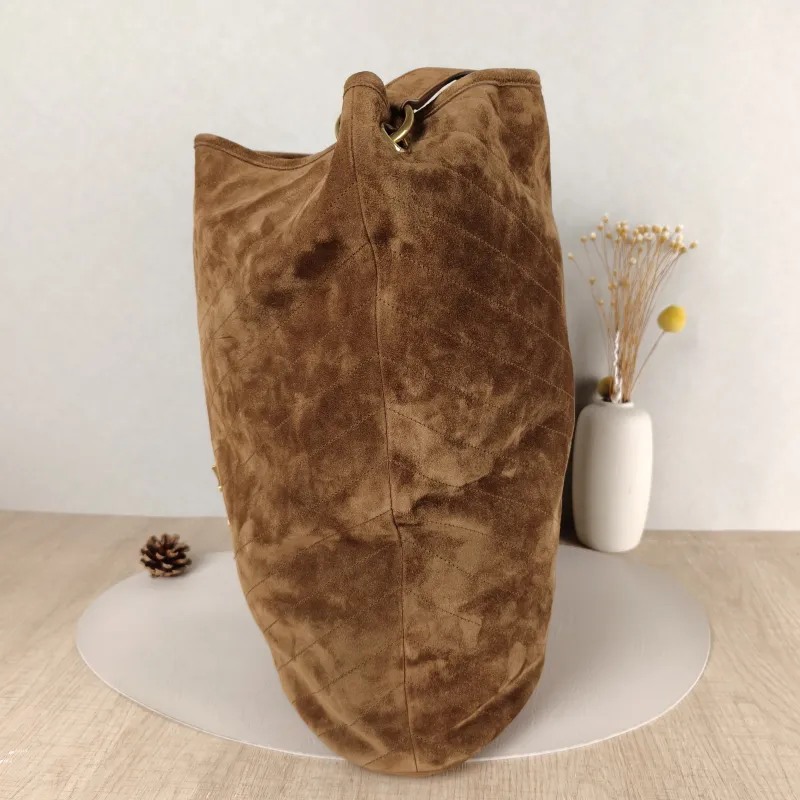 SAINT LAURENT Shoulder Bag Bucket Bag Brown Suede One Size 28 × 15 × 38 cm — detail view 1 of 9