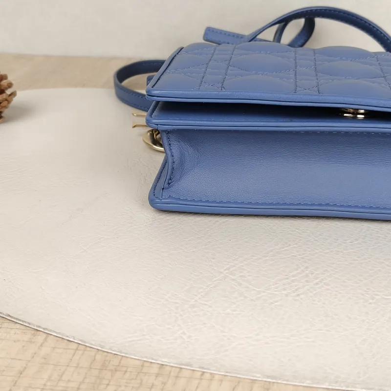 DIOR Shoulder Bag Shoulder Bag Blue Lambskin One Size18 × 3 × 13 cm — cover view 8 of 9