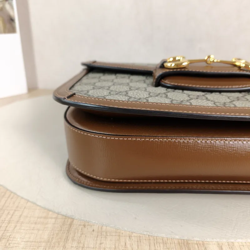 GUCCI Shoulder Bag Horsebit 1955 Horsebit Medium Monogram PVC Medium 25 × 8 × 18 cm — detail view 3 of 11