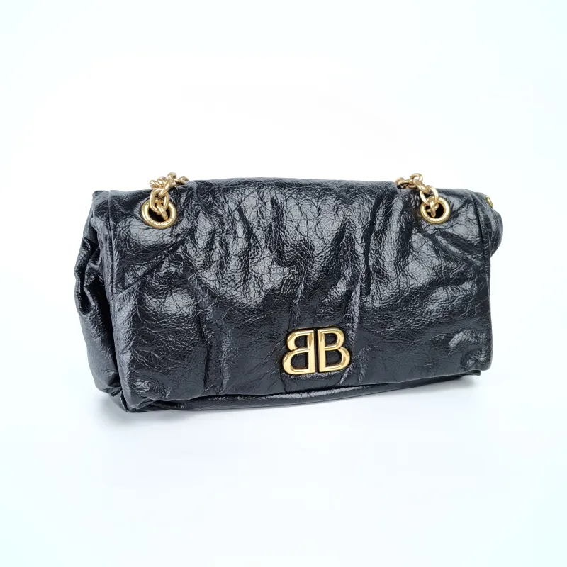 BALENCIAGA Shoulder Bag MONACO Chain Bag Black Calfskin28 × 10 × 18 cm — detail view 18 of 31