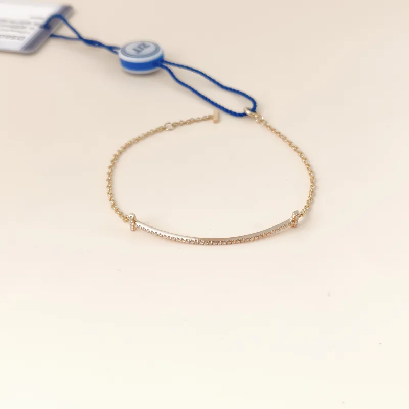 Tiffany&Co. Bracelet TC ollection Smile Pavé Diamond Bracelet Rose Gold Diamond18KR ose Gold One Size 17.5cm
