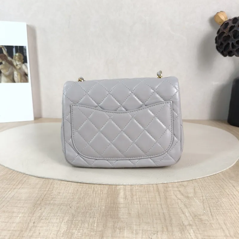 Chanel Crossbody Bag Grey Lambskin Mini 17 × 8 × 13.5 cm — cover view 2 of 6