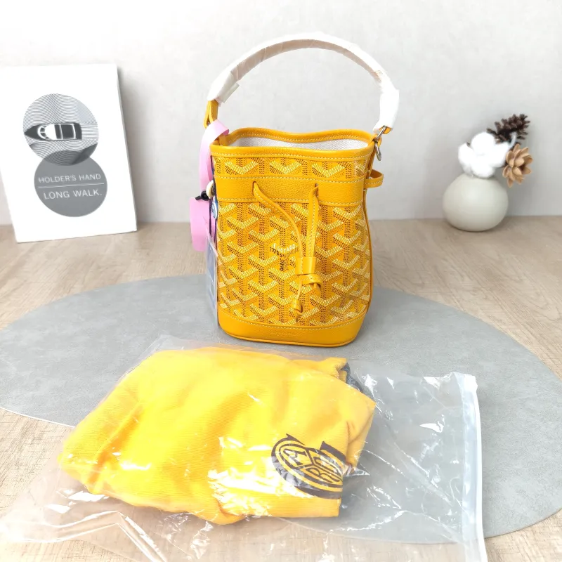 GOYARD Crossbody Bag Petit Flot Yellow ine Canvas Mini 12 × 10 × 17.5 cm — cover view 5 of 6